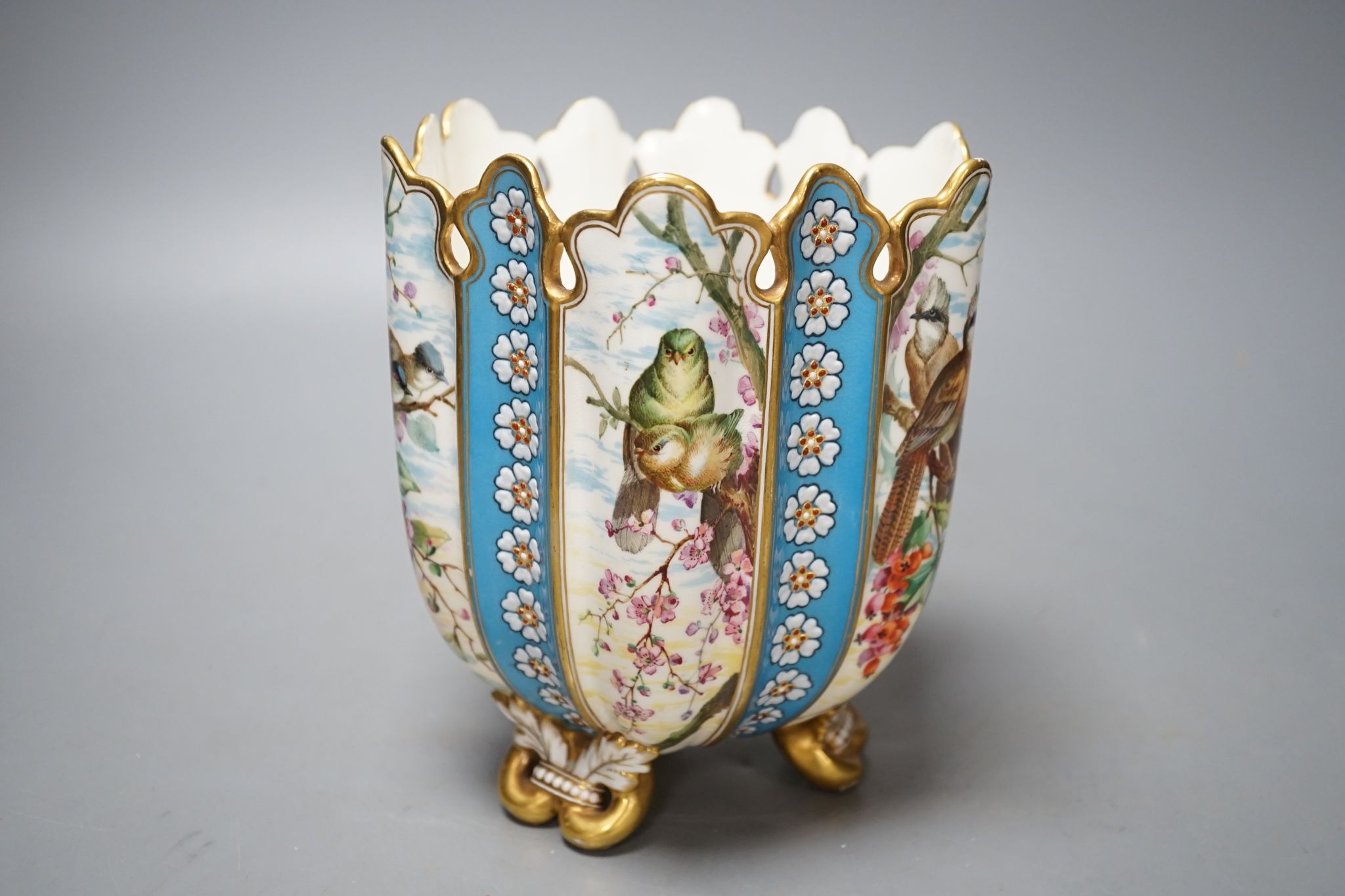 A Coalport vase painted by John Randall, 1880's, 17cm